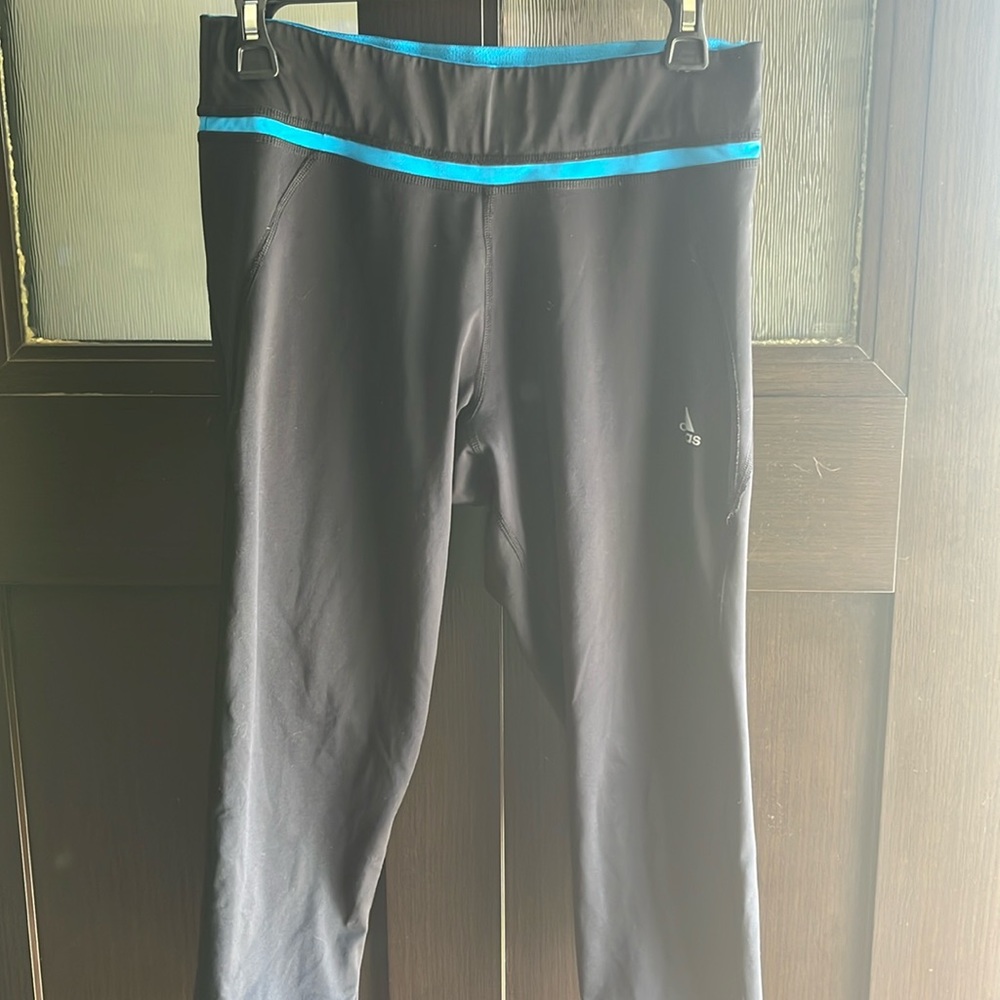 Final price Ladies, black and blue Adidas climalite Capri work out pants  large